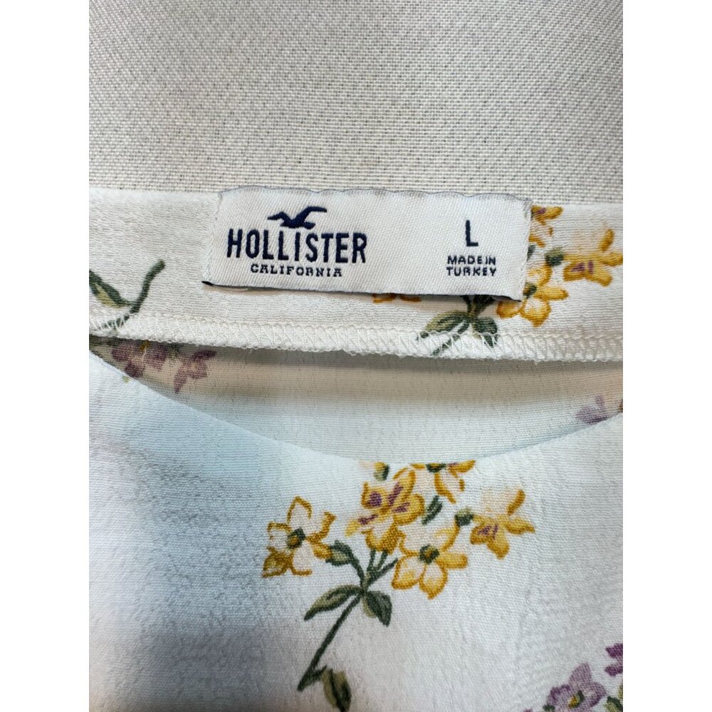 Hollister Co. Women's Cami Top Summer Size L White Floral Lightweight Sleeveless - Picture 3 of 8